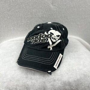 Dale Earnhart Jr. NASCAR Voodoo Ride Cap Black White Skull Distressed Hat